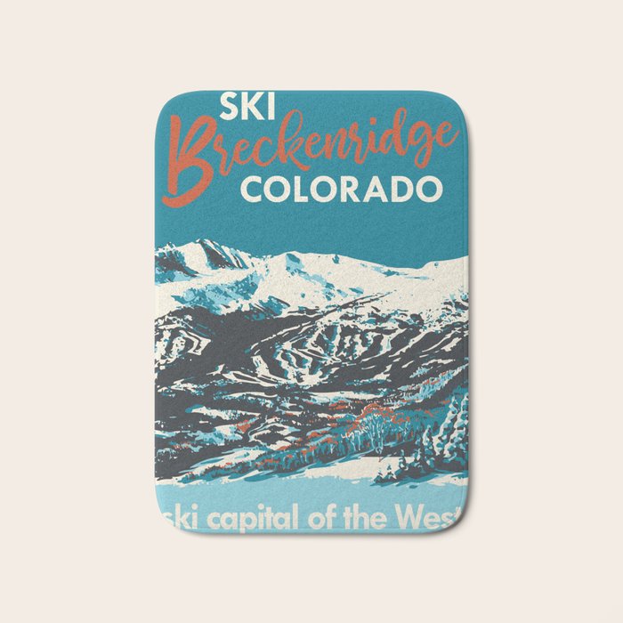 Breckenridge Vintage Ski Poster Bath Mat Gallery Image 1