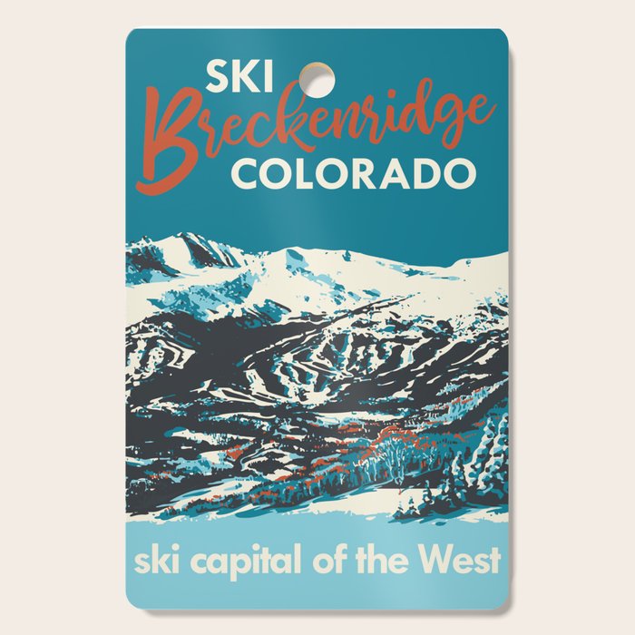 Breckenridge Vintage Ski Poster Cutting Board Gallery Image 1