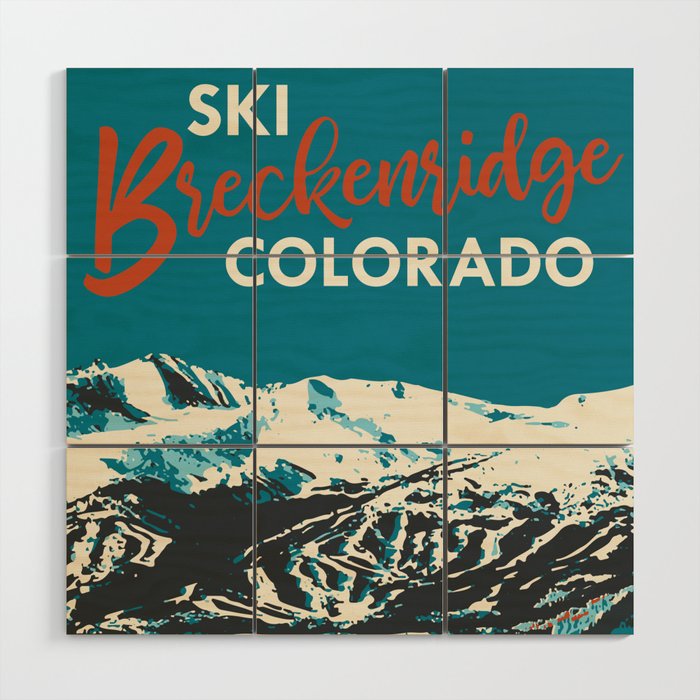 Breckenridge Vintage Ski Poster Wood Wall Art Gallery Image 1