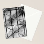 Escape from New York fire escape symmetrical steel staircase architecture black and white photograph Stationery Card Gallery Image 2