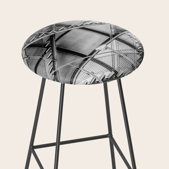 Escape from New York fire escape symmetrical steel staircase architecture black and white photograph Stool Gallery Image 2