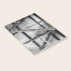 Escape from New York fire escape symmetrical steel staircase architecture black and white photograph Notebook Gallery Image 2