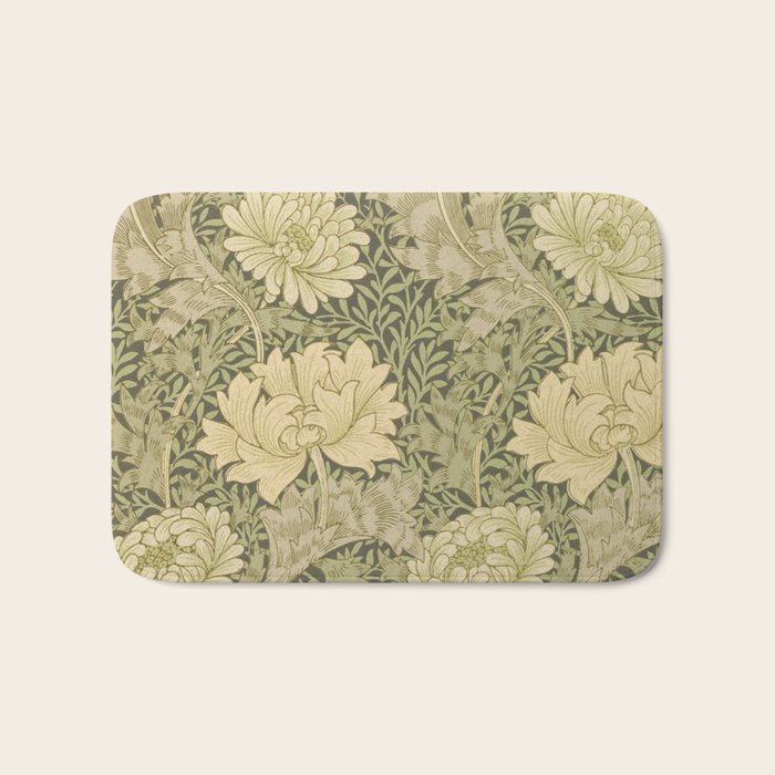 Chrysanthemum by William Morris 1877 Antique Vintage Victorian Jugendstil Art Nouveau Retro Pattern Bath Mat Gallery Image 1