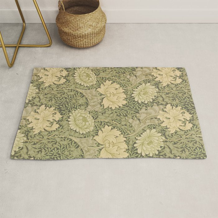 Chrysanthemum by William Morris 1877 Antique Vintage Victorian Jugendstil Art Nouveau Retro Pattern Rug Gallery Image 1