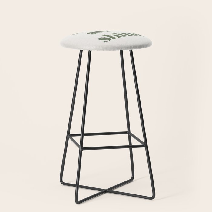 Rise And Shine Muted Green On Cream Stool Gallery Image 1