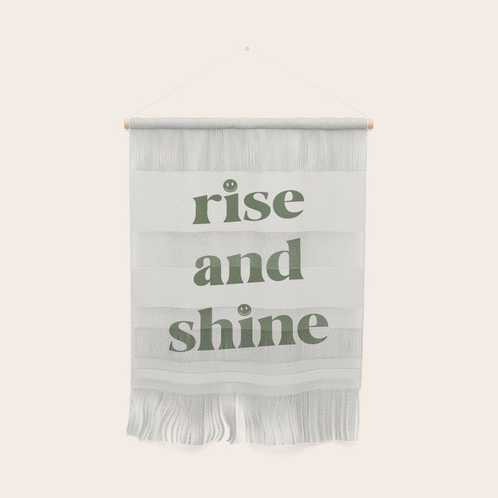 Rise And Shine Muted Green On Cream Wall Hanging Gallery Image 1