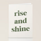 Rise And Shine Muted Green On Cream Stationery Card Gallery Image 2