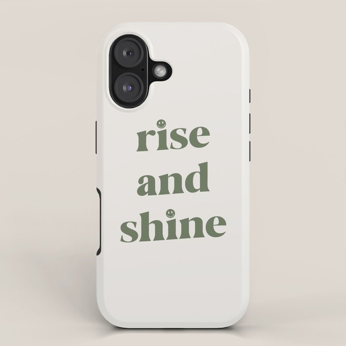 Rise And Shine Muted Green On Cream iPhone Case Gallery Image 1