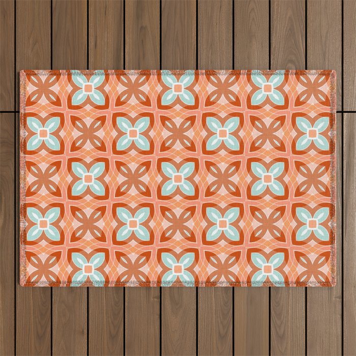 Moroccan tile - daisy chain Outdoor Rug Gallery Image 1