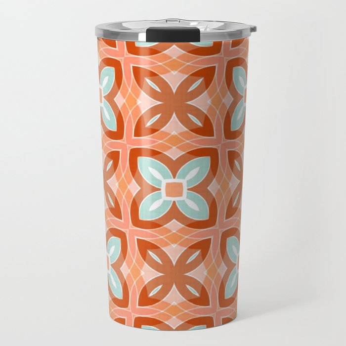 Moroccan tile - daisy chain Travel Mug Gallery Image 1