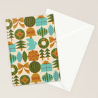 Retro Holiday Grid Stationery Card Gallery Image 2