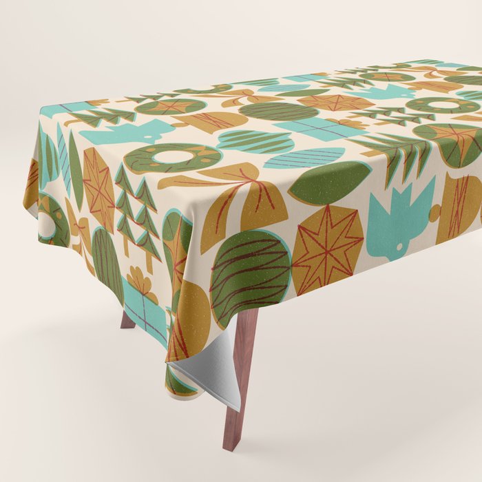 Retro Holiday Grid Tablecloth Gallery Image 1