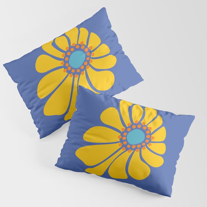 Groovy Yellow Flower Pillow Sham Gallery Image 3