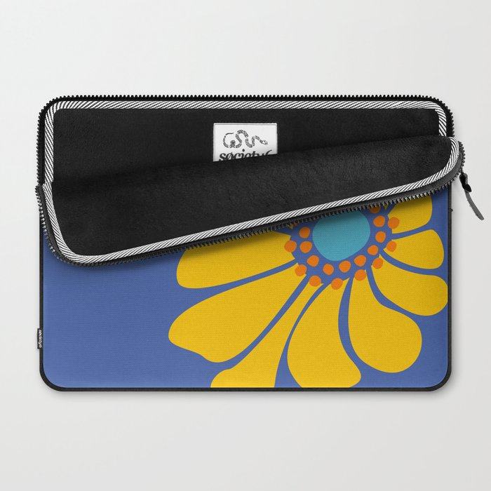 Groovy Yellow Flower Laptop Sleeve Gallery Image 2