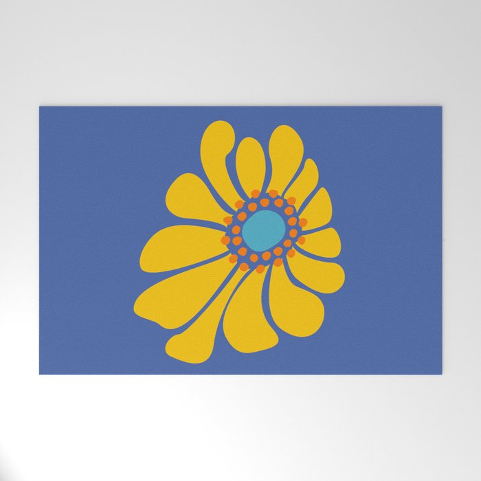 Groovy Yellow Flower Welcome Mat Gallery Image 1