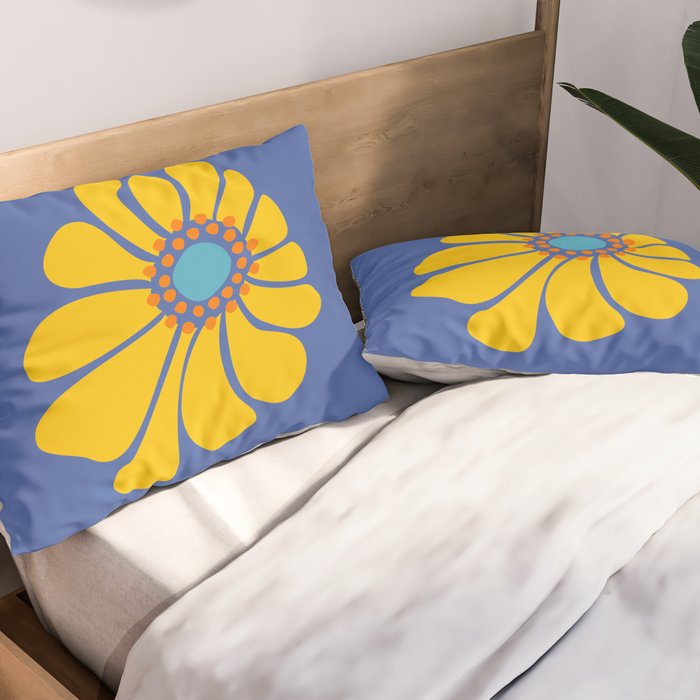 Groovy Yellow Flower Pillow Sham Gallery Image 2