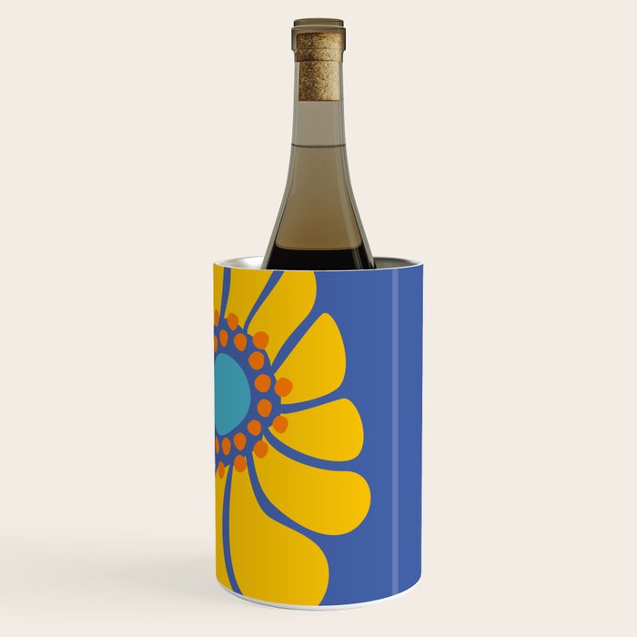 Groovy Yellow Flower Wine Chiller Gallery Image 3