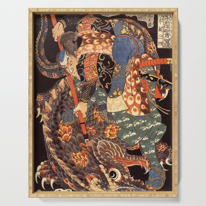 Miyamoto Musashi - Killing a Giant Nue Serving Tray Gallery Image 1