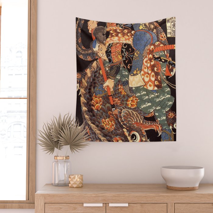 Miyamoto Musashi - Killing a Giant Nue Wall Tapestry Gallery Image 2