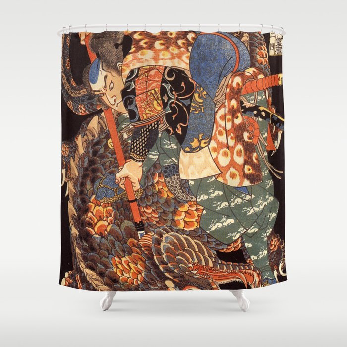 Miyamoto Musashi - Killing a Giant Nue Shower Curtain Gallery Image 1