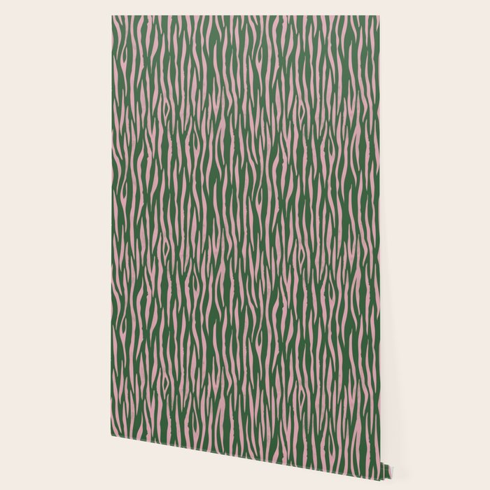 Tiger Stripes In Pink And Green Wallpaper Gallery Image 2