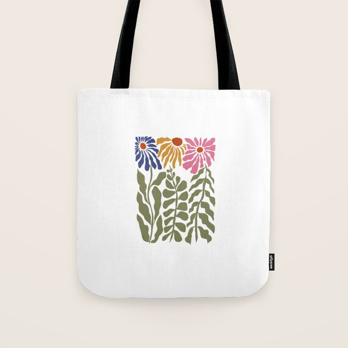 Mid-Century floral Tote Bag Gallery Image 1