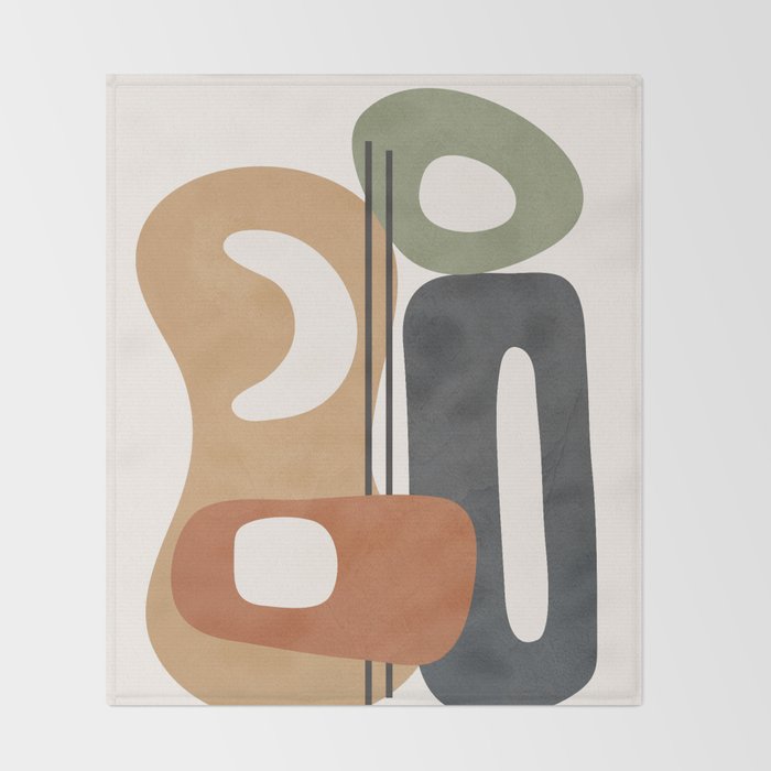 Modern Abstract Shapes 14 Throw Blanket Gallery Image 2