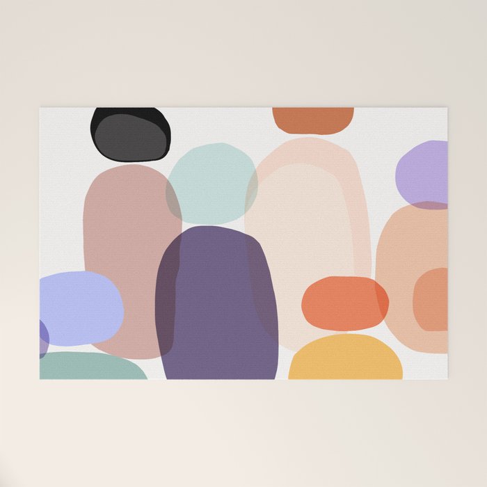 Family Portrait Contemporary Abstract Shapes Welcome Mat Gallery Image 1