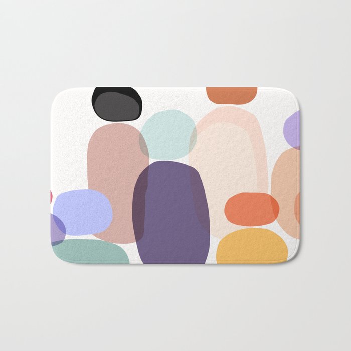 Family Portrait Contemporary Abstract Shapes Bath Mat Gallery Image 1