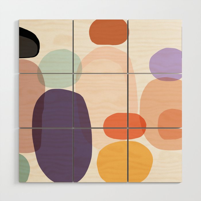 Family Portrait Contemporary Abstract Shapes Wood Wall Art Gallery Image 1
