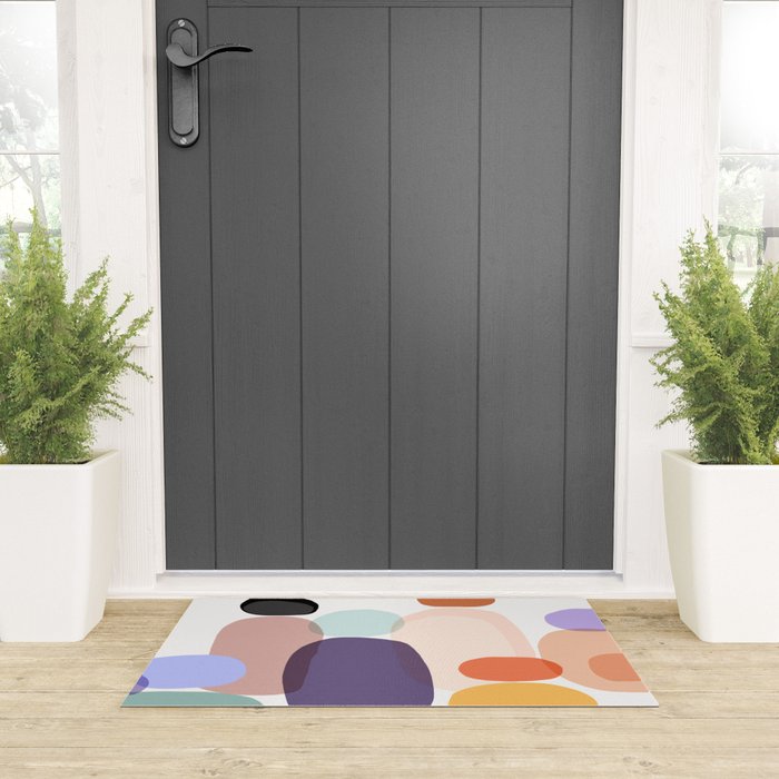 Family Portrait Contemporary Abstract Shapes Welcome Mat Gallery Image 3