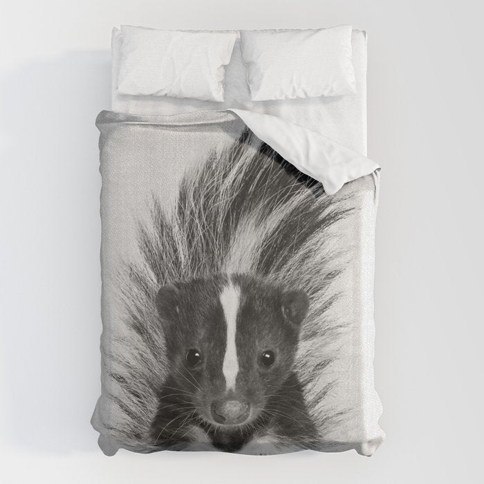 Skunk - Black & White Duvet Cover Gallery Image 6