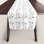 Dachshund in black-white Table Runner Gallery Image 1