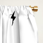 Black Lightning Bolt Pattern Window Curtain Gallery Image 2