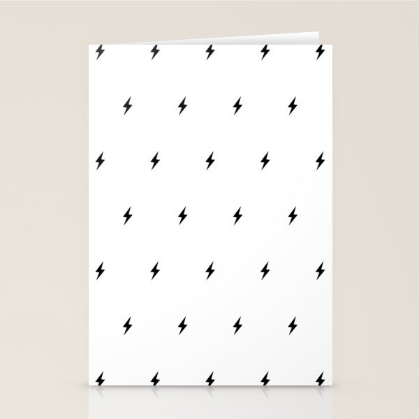 Black Lightning Bolt Pattern Stationery Card Gallery Image 2