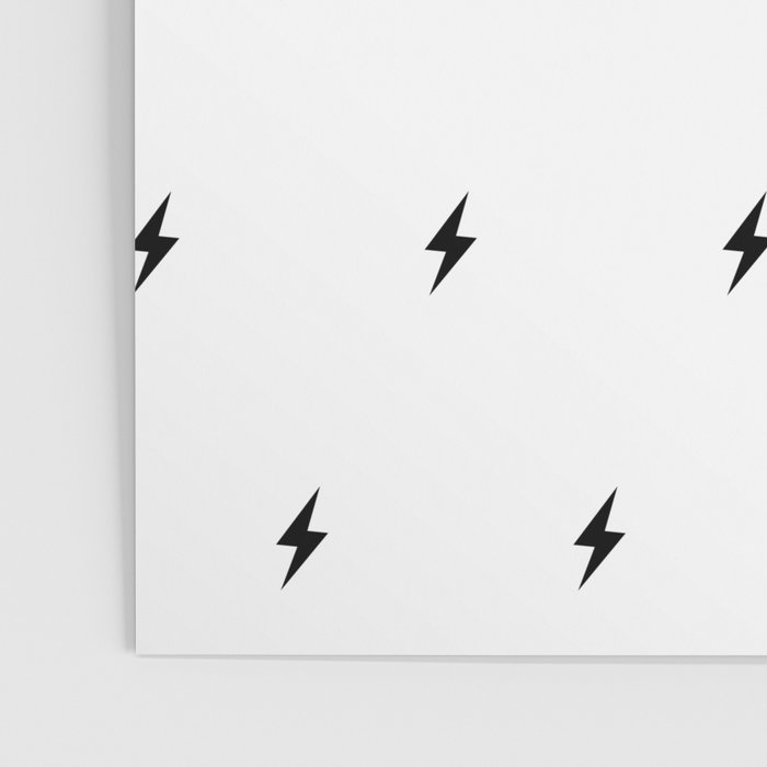 Black Lightning Bolt Pattern Poster Gallery Image 3