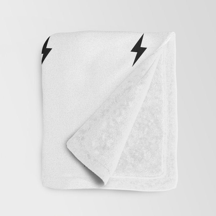 Black Lightning Bolt Pattern Throw Blanket Gallery Image 3