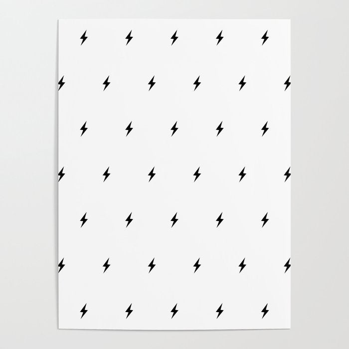 Black Lightning Bolt Pattern Poster Gallery Image 4