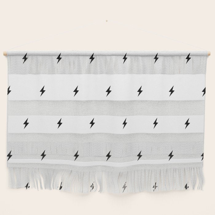 Black Lightning Bolt Pattern Wall Hanging Gallery Image 1