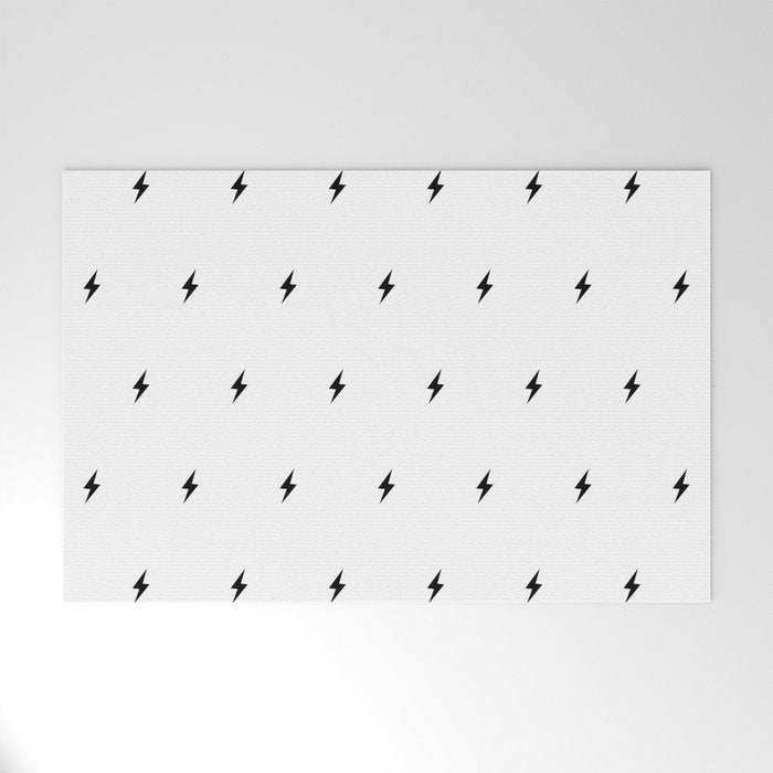 Black Lightning Bolt Pattern Welcome Mat Gallery Image 1