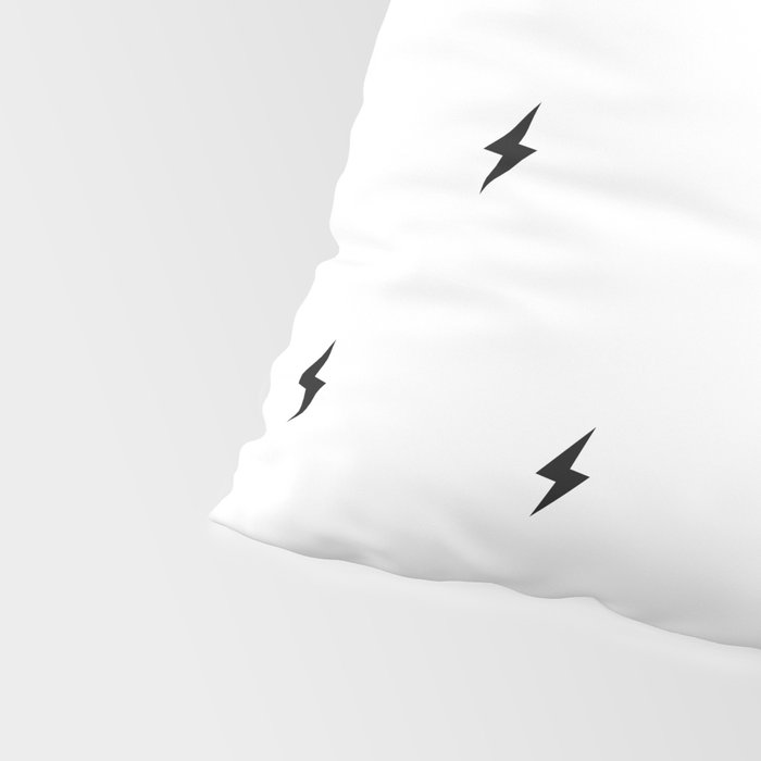 Black Lightning Bolt Pattern Pillow Sham Gallery Image 4