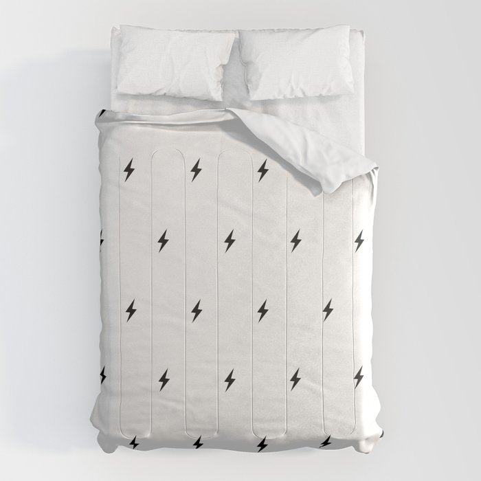 Black Lightning Bolt Pattern Comforter Gallery Image 1