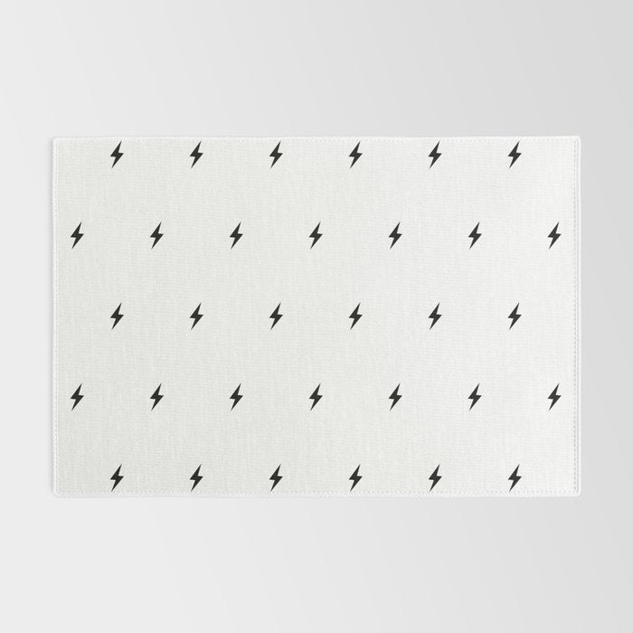 Black Lightning Bolt Pattern Rug Gallery Image 2