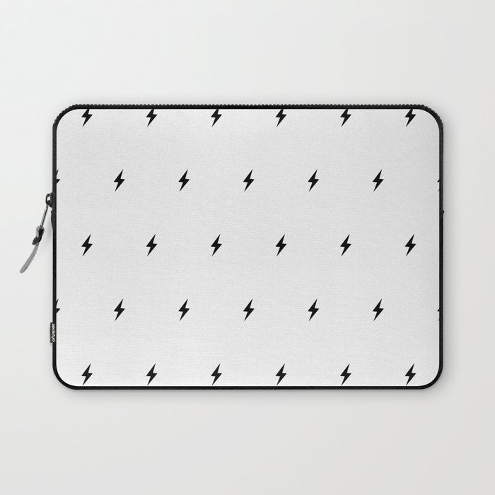 Black Lightning Bolt Pattern Laptop Sleeve Gallery Image 1
