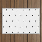 Black Lightning Bolt Pattern Outdoor Rug Gallery Image 1