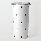Black Lightning Bolt Pattern Travel Mug Gallery Image 2