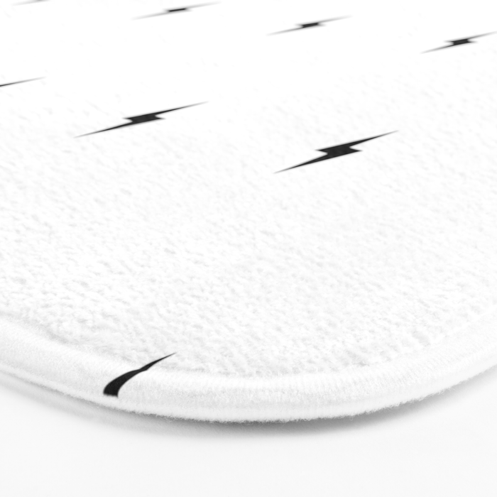 Black Lightning Bolt Pattern Bath Mat Gallery Image 3