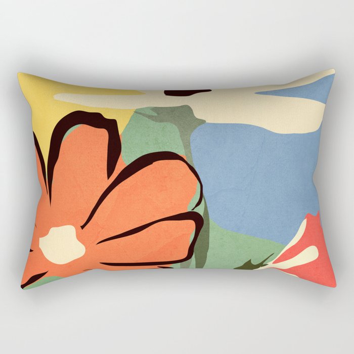 Modern Abstract Art Flowers 14 Rectangular Pillow Gallery Image 1