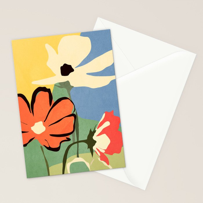 Modern Abstract Art Flowers 14 Stationery Card Gallery Image 2