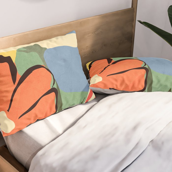 Modern Abstract Art Flowers 14 Pillow Sham Gallery Image 2